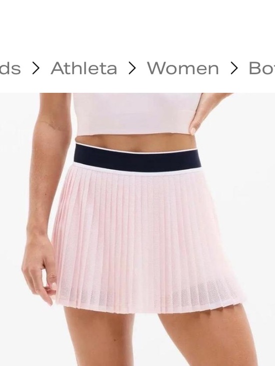 Athleta Dresses & Skirts - Athleta Pleated Pinnacle Tennis Skirt in Light Pink,  Navy Band, XS